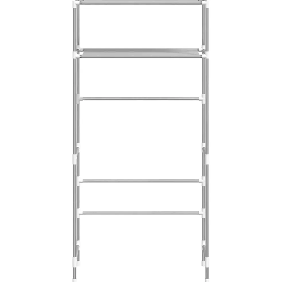vidaXL Wasmachinerek 2-laags 69x28x143 cm ijzer grijs