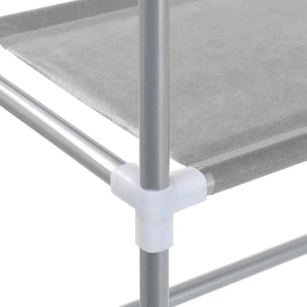 vidaXL Wasmachinerek 2-laags 69x28x143 cm ijzer grijs
