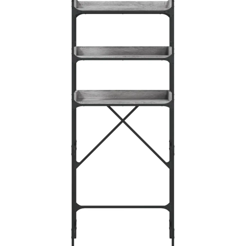 vidaXL Wasmachinerek 67x25x163 cm bewerkt hout grijs sonoma