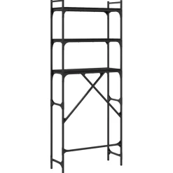 vidaXL Wasmachinerek 67x25x163 cm bewerkt hout zwart