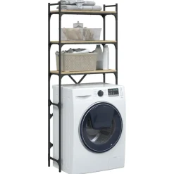 vidaXL Wasmachinerek 67x25x163 cm bewerkt hout sonoma eikenkleurig