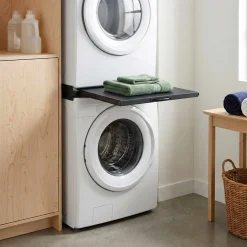 vidaXL Wasmachine Tussenplank Zwart 60 x 60 x 8 cm Staal