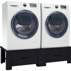 vidaXL Wasmachineverhoger 2 st Zwart 127 x 54,5 x 32,5 cm Staal