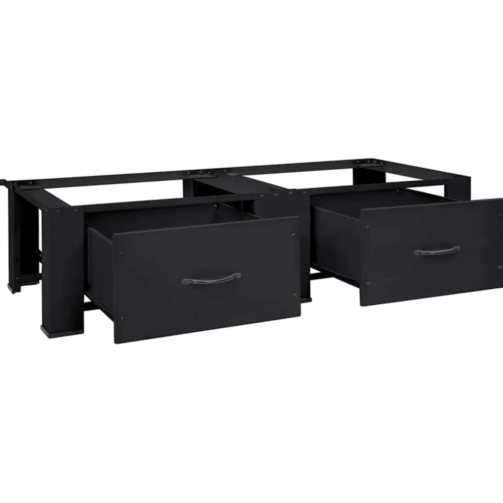vidaXL Wasmachineverhoger 2 st Zwart 127 x 54,5 x 32,5 cm Staal