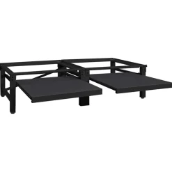 vidaXL Wasmachineverhoger 2 st Zwart 124,5 x 61,5 x 32,5 cm Staal