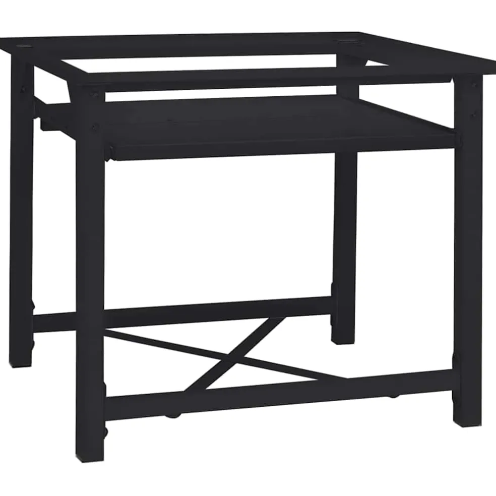 vidaXL Wasmachineverhoger Zwart 60 x 56 x 52 cm Staal