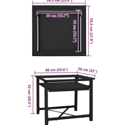 vidaXL Wasmachineverhoger Zwart 60 x 56 x 52 cm Staal