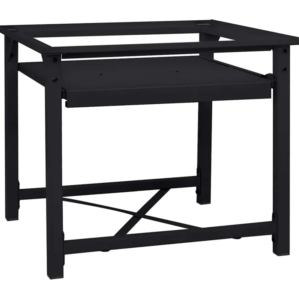 vidaXL Wasmachineverhoger Zwart 60 x 56 x 52 cm Staal