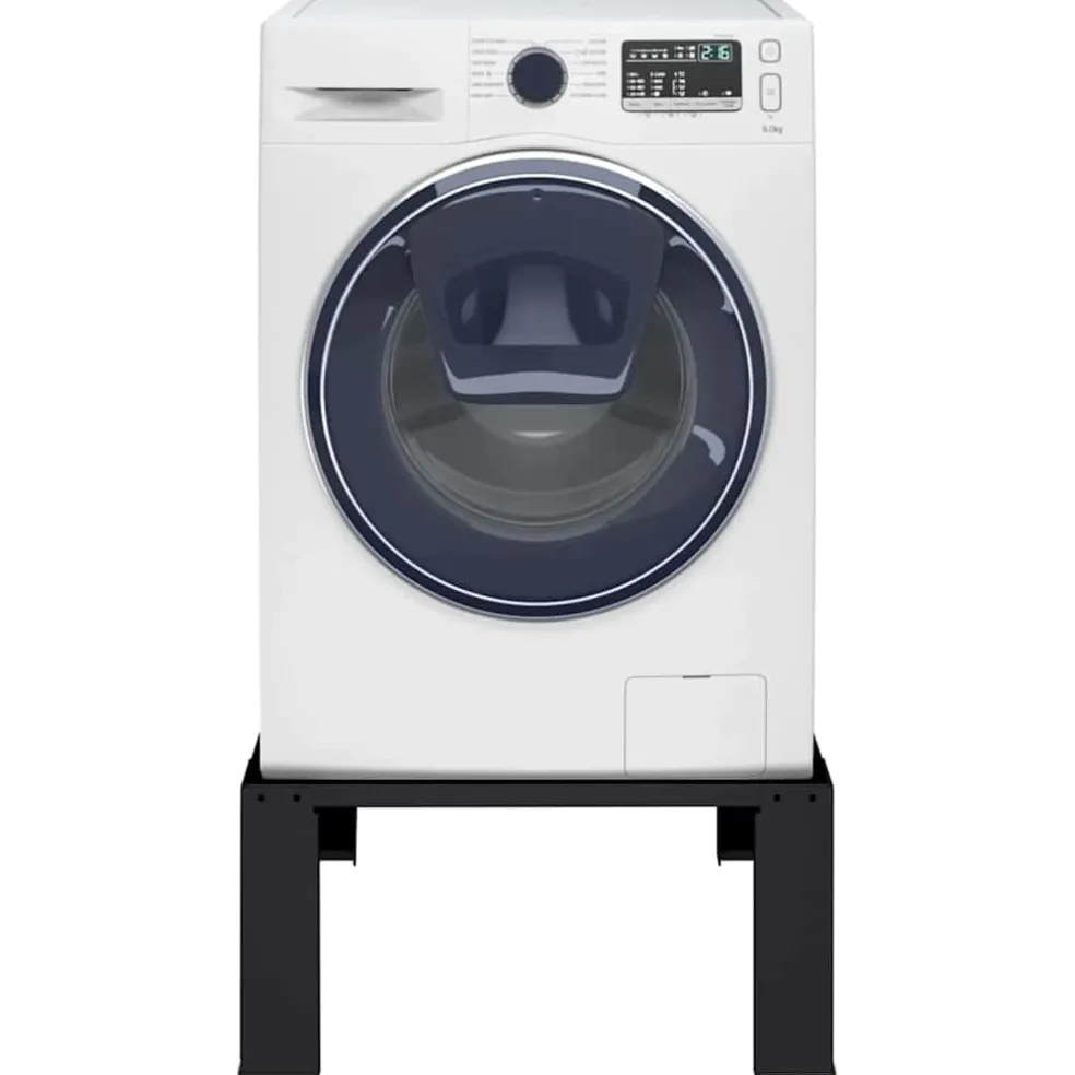 vidaXL Wasmachineverhoger Zwart 64 x 55 x 32,5 cm Staal