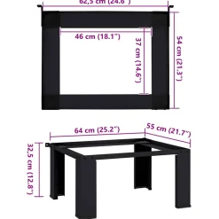 vidaXL Wasmachineverhoger Zwart 64 x 55 x 32,5 cm Staal