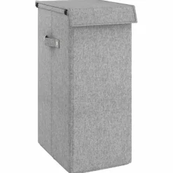 vidaXL Wasmand inklapbaar 26x34,5x59,5 cm kunstlinnen grijs