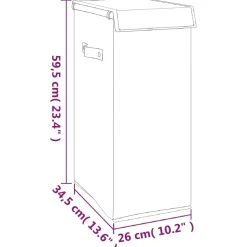 vidaXL Wasmand inklapbaar 26x34,5x59,5 cm kunstlinnen grijs