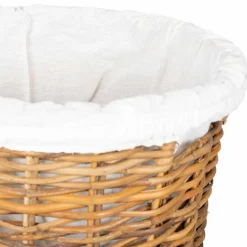 vidaXL Wasmand met deksel GENDT 2 st Natuurlijk Bruin Kubu Rattan