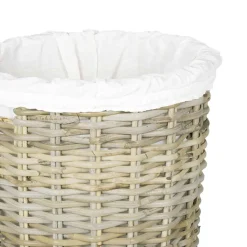 vidaXL Wasmand met deksel GENDT 2 st Natuurlijk grijs Kubu Rattan