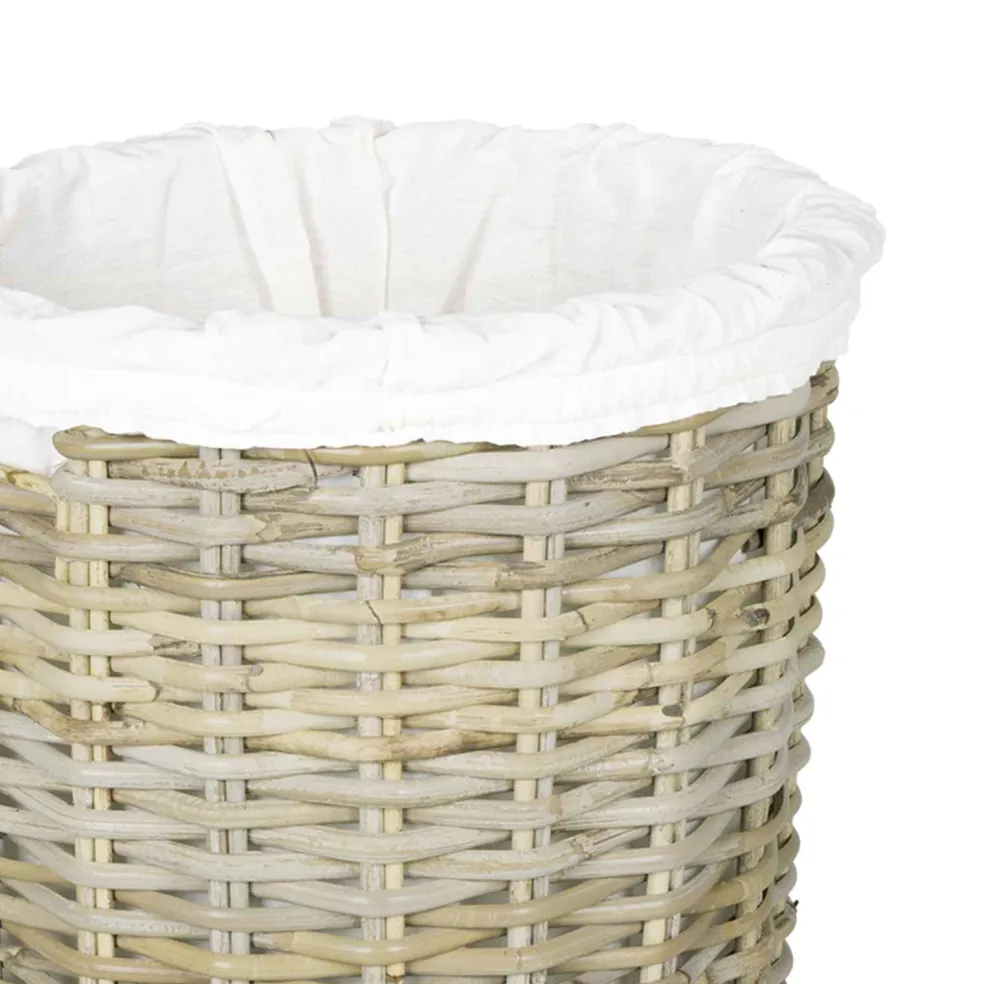 vidaXL Wasmand met deksel GENDT 2 st Natuurlijk grijs Kubu Rattan