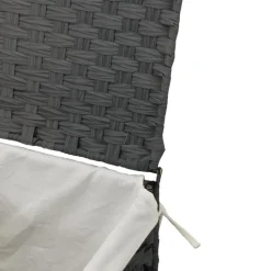 vidaXL Wasmand met deksel 46x33x60 cm poly rattan grijs