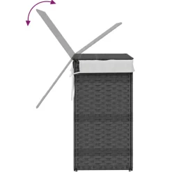 vidaXL Wasmand met deksel 46x33x60 cm poly rattan grijs