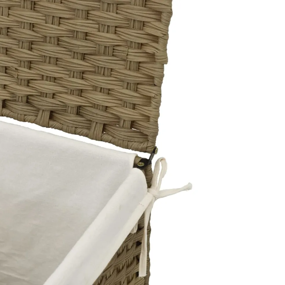 vidaXL Wasmand met deksel 46x33x60 cm poly rattan