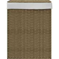 vidaXL Wasmand met deksel 46x33x60 cm poly rattan