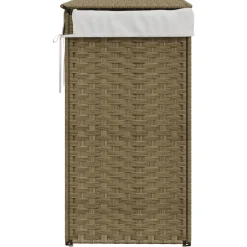 vidaXL Wasmand met deksel 46x33x60 cm poly rattan