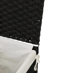 vidaXL Wasmand met deksel 46x33x60 cm poly rattan zwart