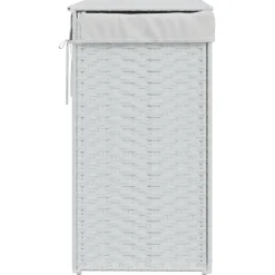vidaXL Wasmand met deksel 46x33x60 cm poly rattan wit