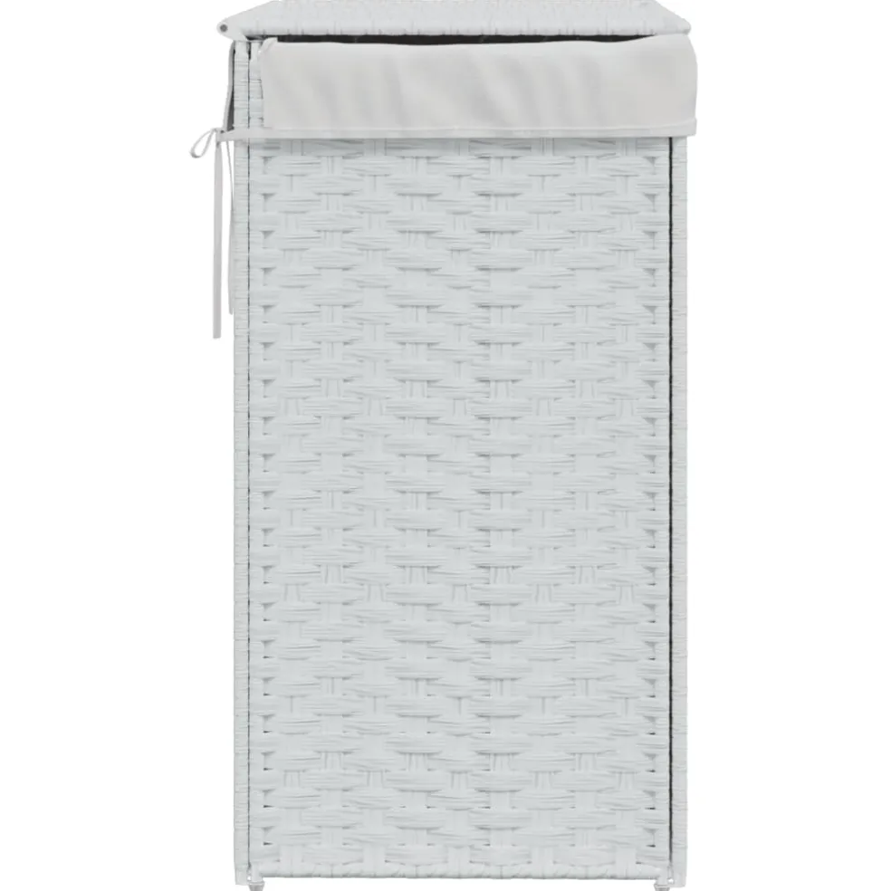 vidaXL Wasmand met deksel 46x33x60 cm poly rattan wit