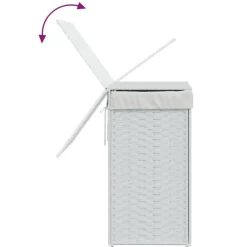 vidaXL Wasmand met deksel 46x33x60 cm poly rattan wit