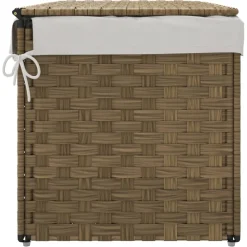vidaXL Wasmand met deksel 55,5x35x34 cm poly rattan