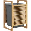 vidaXL Wasmand met grijze zak 32x30x36,5 cm bamboe