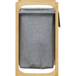 vidaXL Wasmand met grijze zak 32x30x36,5 cm bamboe