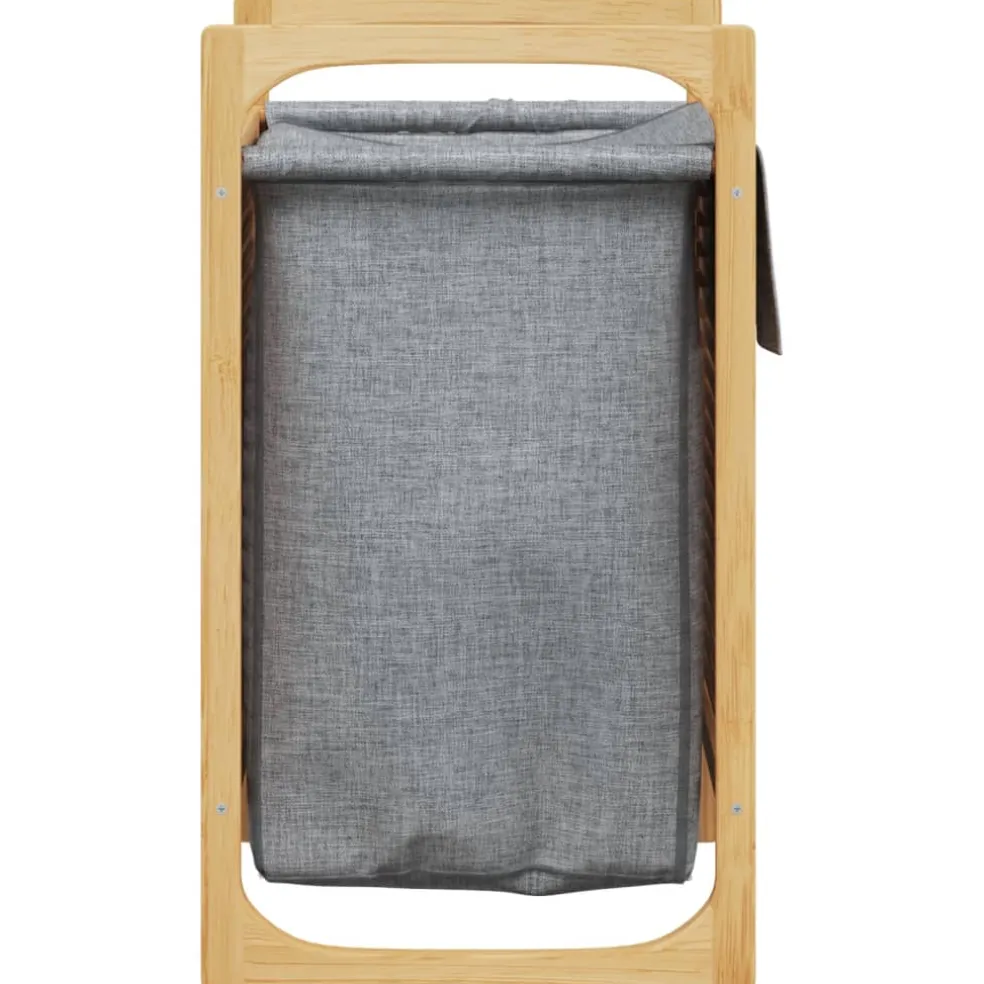 vidaXL Wasmand met grijze zak 32x30x36,5 cm bamboe