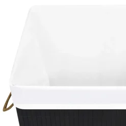 vidaXL Wasmand met 1 vak bamboe zwart