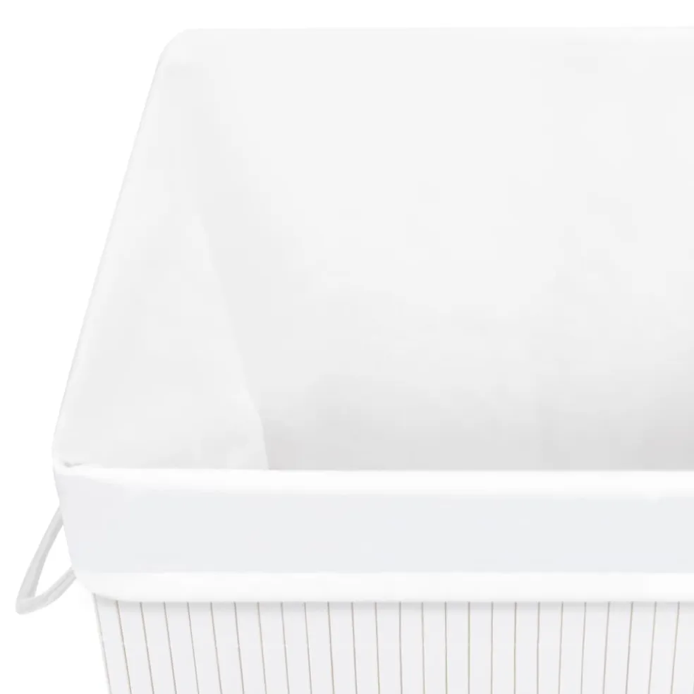 vidaXL Wasmand met 1 vak bamboe wit