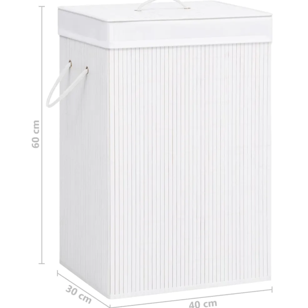 vidaXL Wasmand met 1 vak bamboe wit