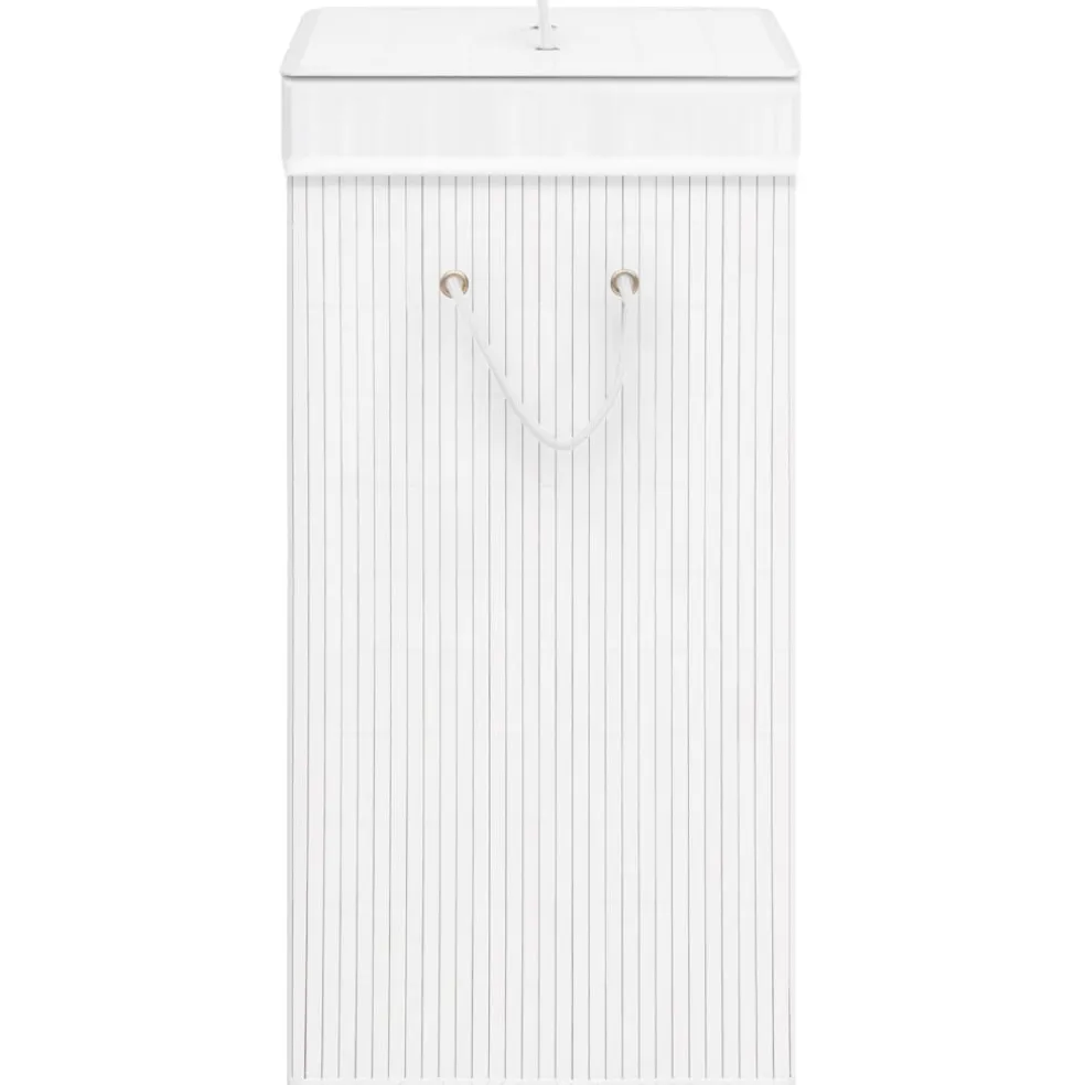 vidaXL Wasmand met 1 vak bamboe wit