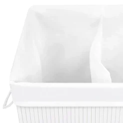 vidaXL Wasmand met 2 vakken 72 L bamboe wit