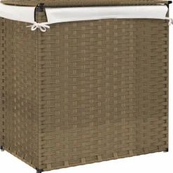 vidaXL Wasmand met 2 vakken 53x35x57 cm poly rattan