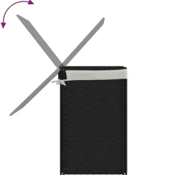vidaXL Wasmand met 2 vakken 53x35x57 cm poly rattan zwart