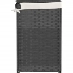 vidaXL Wasmand met 2 vakken 53x35x57 cm poly rattan grijs