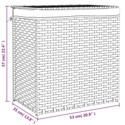 vidaXL Wasmand met 2 vakken 53x35x57 cm poly rattan grijs