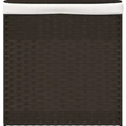 vidaXL Wasmand met 2 vakken 53x35x57 cm poly rattan donkerbruin