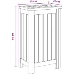 vidaXL Wasmand Naturel Massief Teakhout