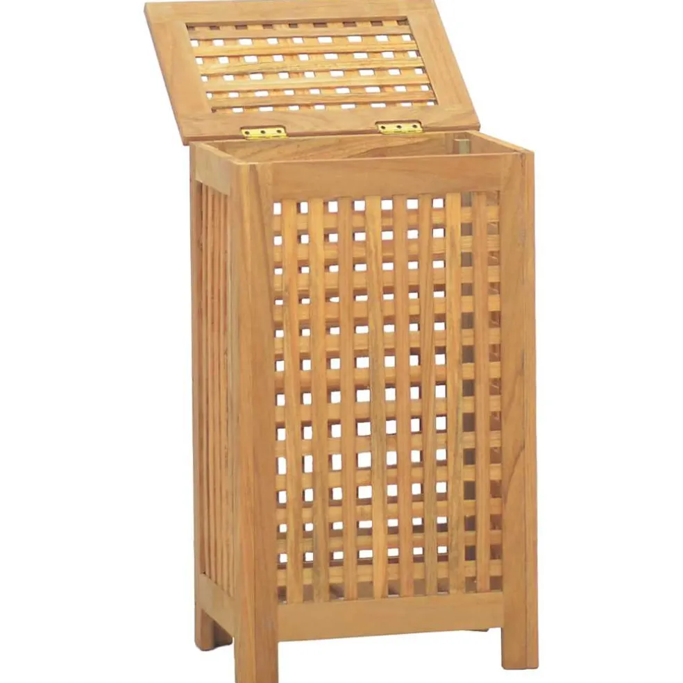 vidaXL Wasmand Naturel Massief Teakhout