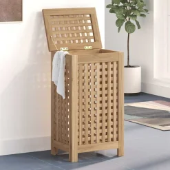 vidaXL Wasmand Naturel Massief Teakhout
