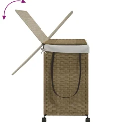 vidaXL Wasmand op wielen 60x35x60,5 cm rattan