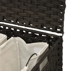 vidaXL Wasmand op wielen 66x35x60 cm rattan donkerbruin