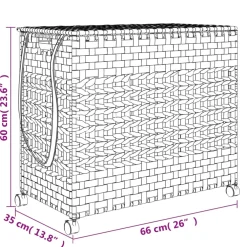 vidaXL Wasmand op wielen 66x35x60 cm rattan