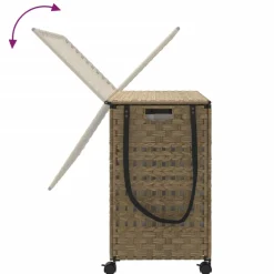 vidaXL Wasmand op wielen 66x35x60 cm rattan