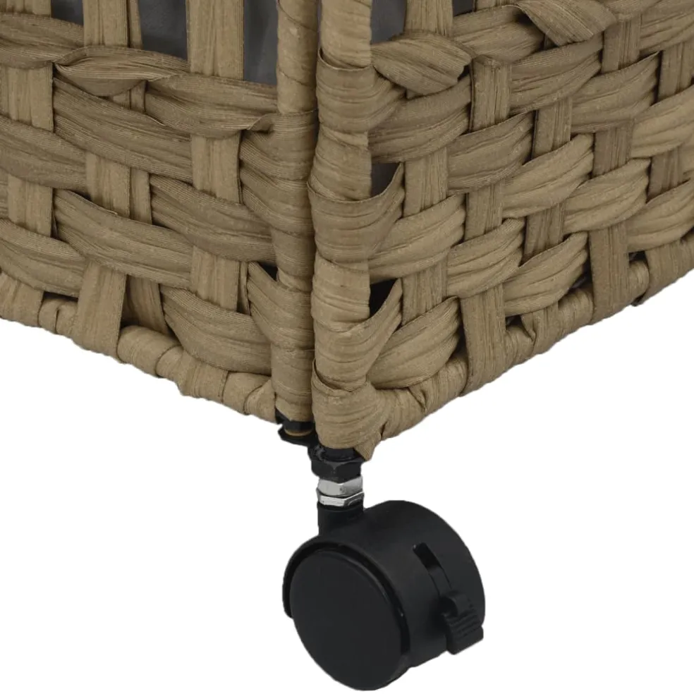 vidaXL Wasmand op wielen 66x35x60 cm rattan
